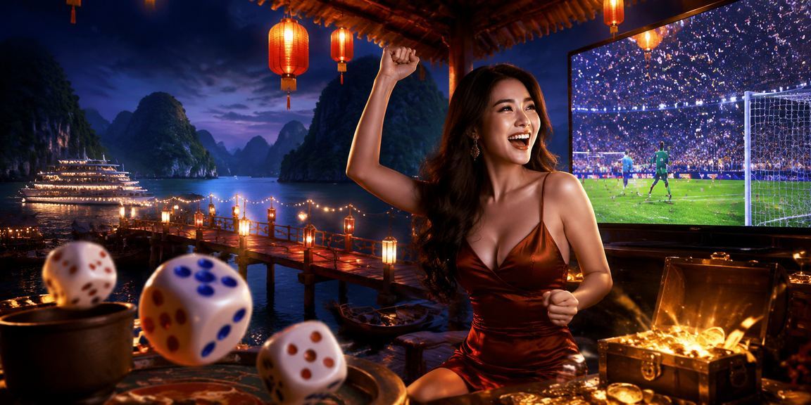 Người chơi tại vịnh Hạ Long tham gia trò Tài Xỉu trực tuyến trong không khí chợ đêm